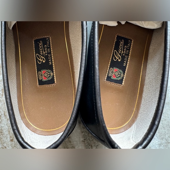 GUCCI 1953 Betis Glamour Horsebit Leather Loafer Black White 9/ 9.5 US $1000 ALD - Picture 8 of 9